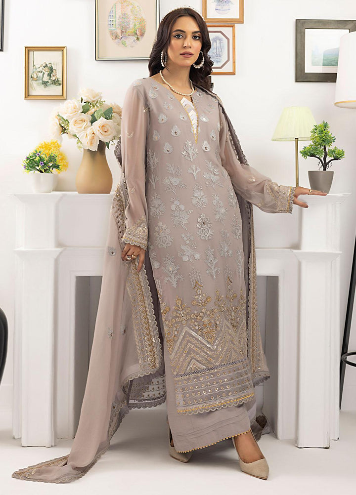 Ella By Sahane Embroidered Chiffon Suits Unstitched 3 Piece SNE23EL SAH-1014 - Formal Collection