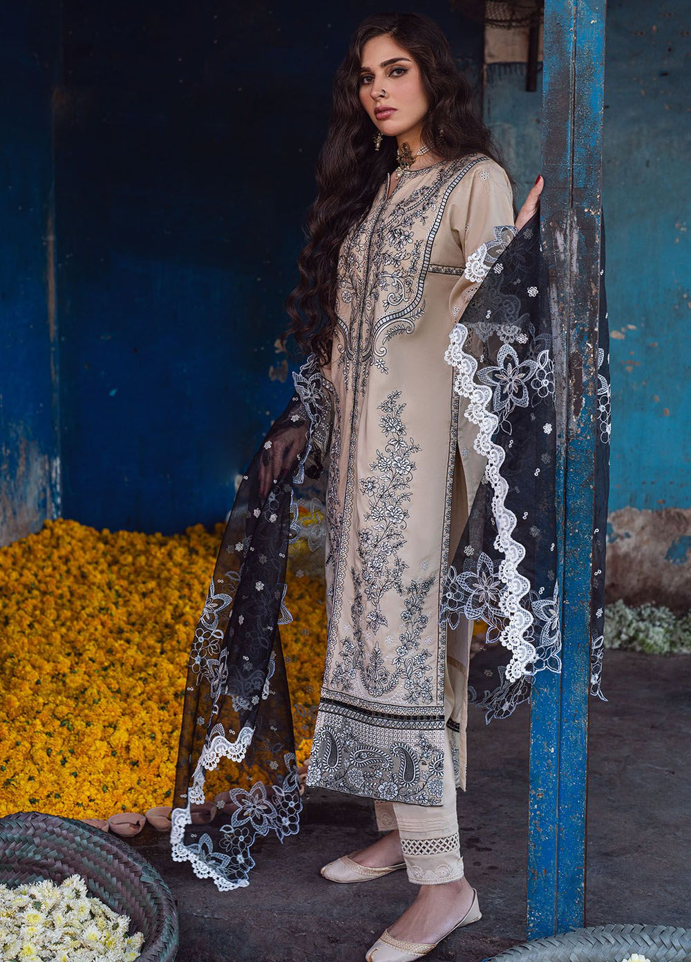 Sahakari by Sahane Embroidered Lawn Suits Unstitched 3 Piece SNE24SK CT-10009 Ghazal - Summer Collection