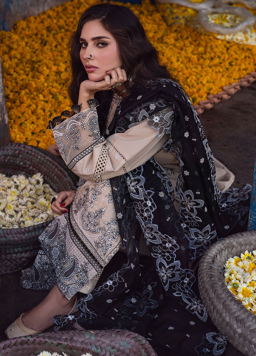 Sahakari by Sahane Embroidered Lawn Suits Unstitched 3 Piece SNE24SK CT-10009 Ghazal - Summer Collection