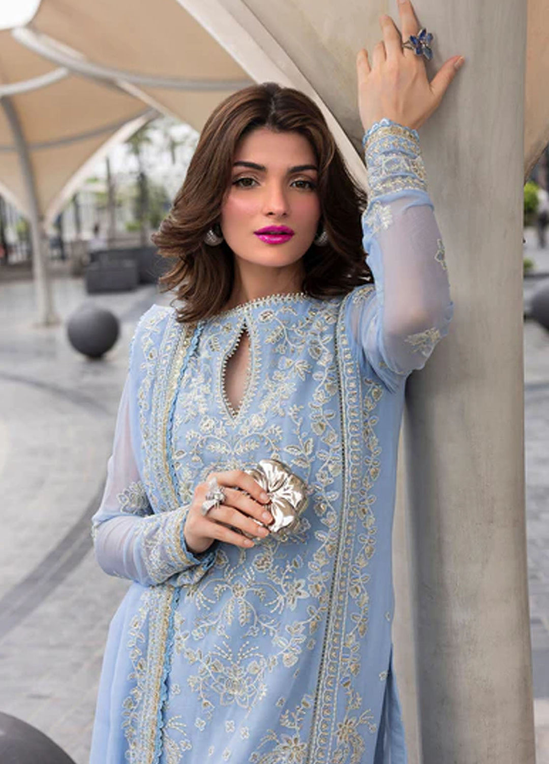 Sahane Embroidered Chiffon Suits Unstitched 3 Piece CT 25001 First Rain - Formals Collection