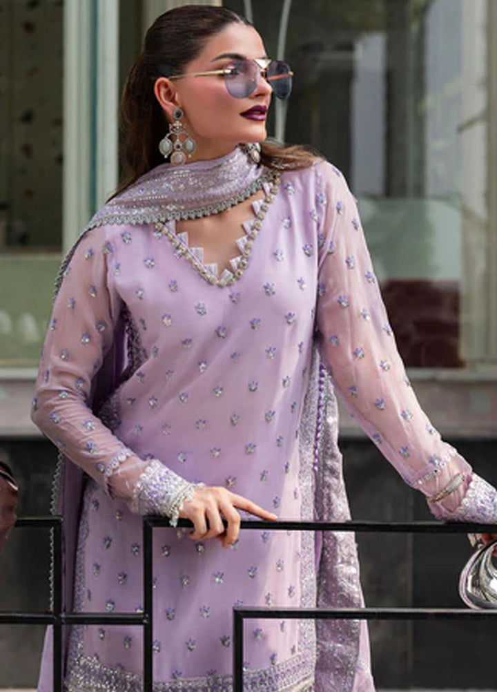 Sahane Embroidered Chiffon Suits Unstitched 3 Piece CT 25002 Lavendine - Formals Collection
