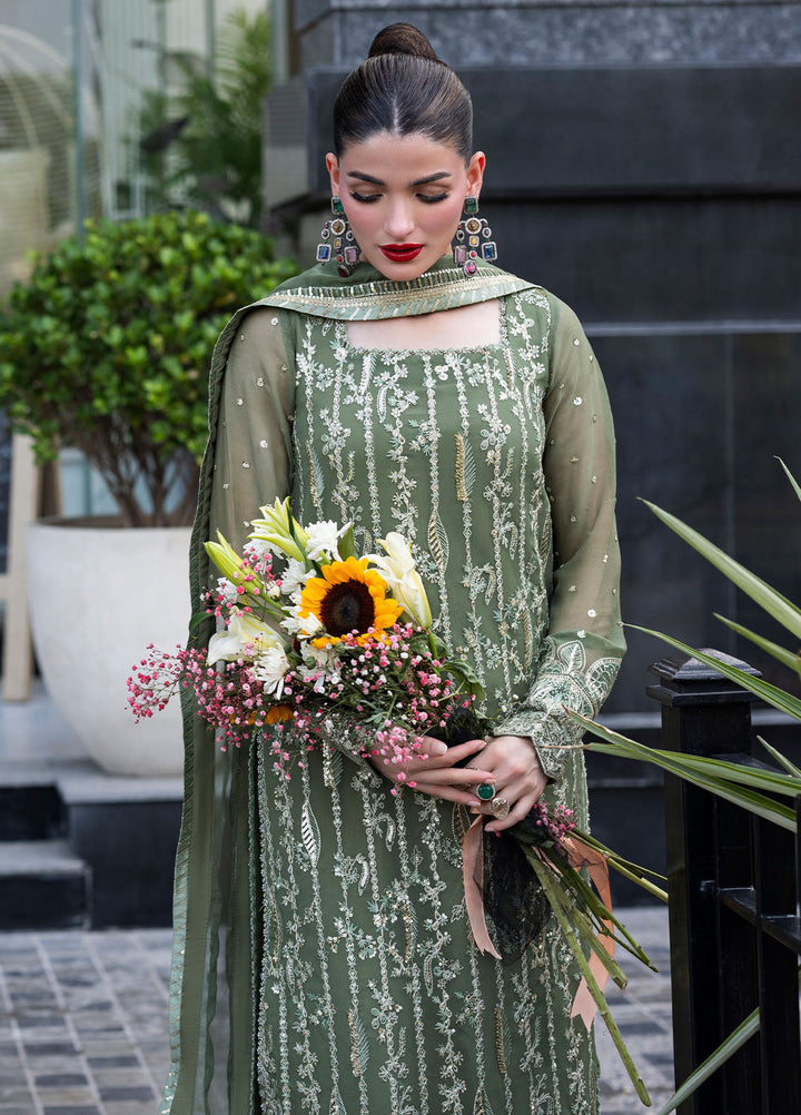 Sahane Embroidered Chiffon Suits Unstitched 3 Piece CT 25006 Mist - Formals Collection