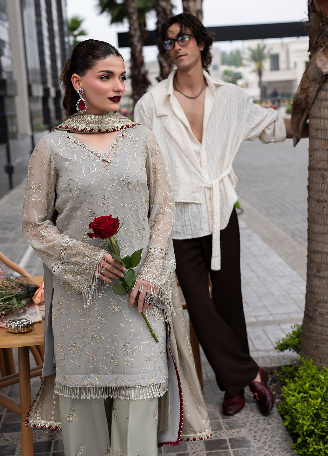 Sahane Embroidered Chiffon Suits Unstitched 3 Piece CT 25007 Dew - Formals Collection