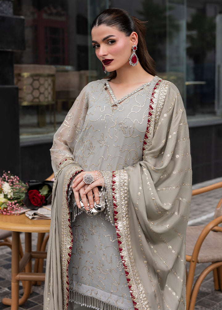 Sahane Embroidered Chiffon Suits Unstitched 3 Piece CT 25007 Dew - Formals Collection
