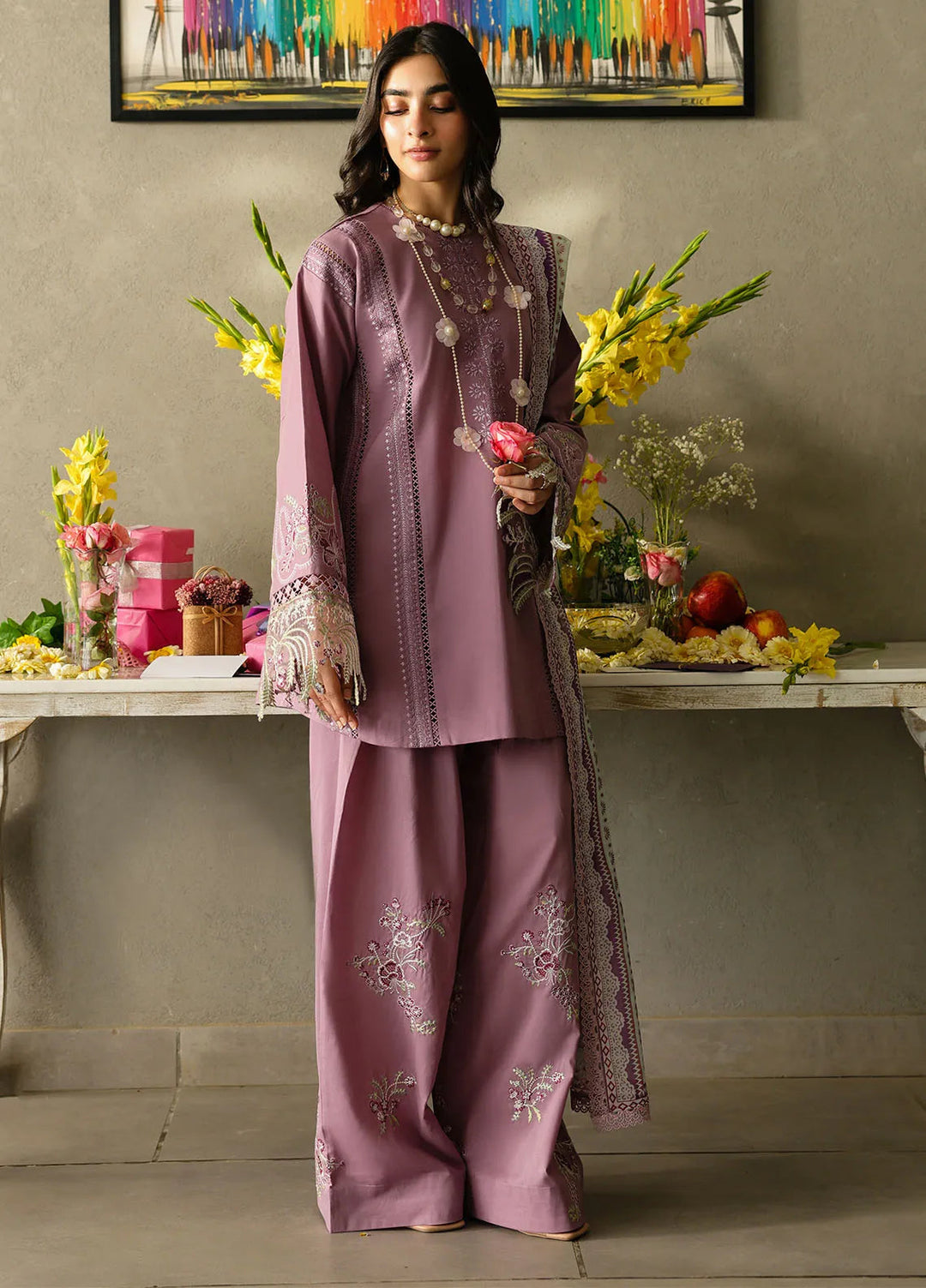 Sahane Embroidered Lawn Suits Unstitched 3 Piece SNE25IL CT-21003 Lilaia - Summer Collection