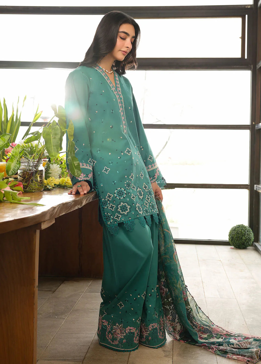 Sahane Embroidered Lawn Suits Unstitched 3 Piece SNE25IL CT-21004 Ameta - Summer Collection