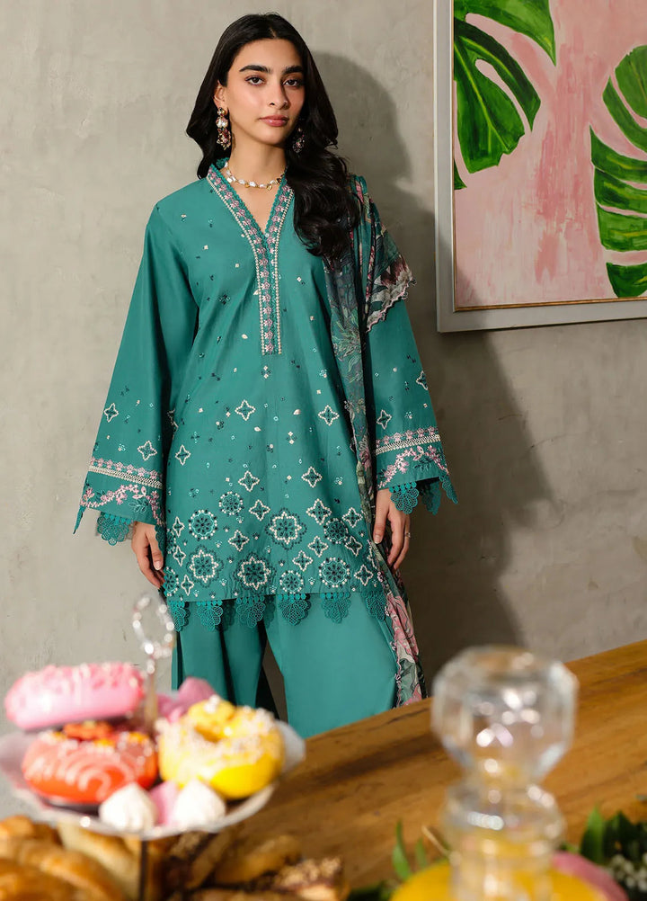 Sahane Embroidered Lawn Suits Unstitched 3 Piece SNE25IL CT-21004 Ameta - Summer Collection