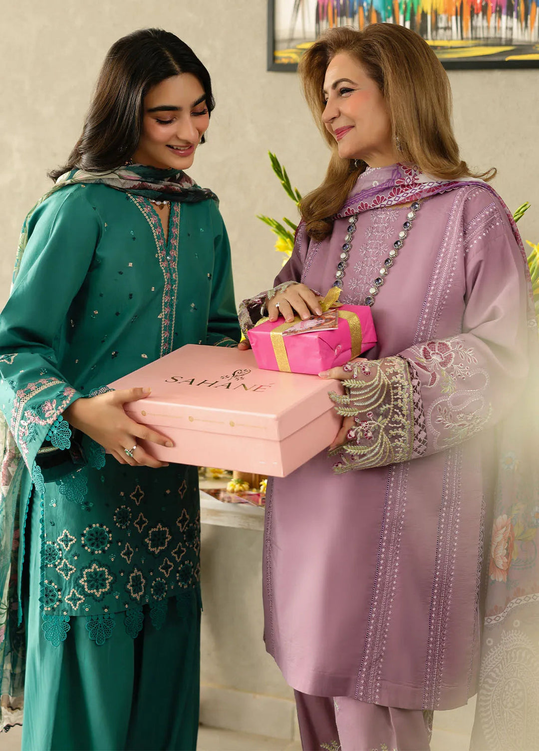 Sahane Embroidered Lawn Suits Unstitched 3 Piece SNE25IL CT-21004 Ameta - Summer Collection