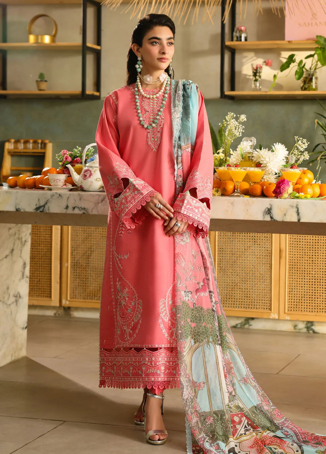 Sahane Embroidered Lawn Suits Unstitched 3 Piece SNE25IL CT-21006 Rosetta - Summer Collection