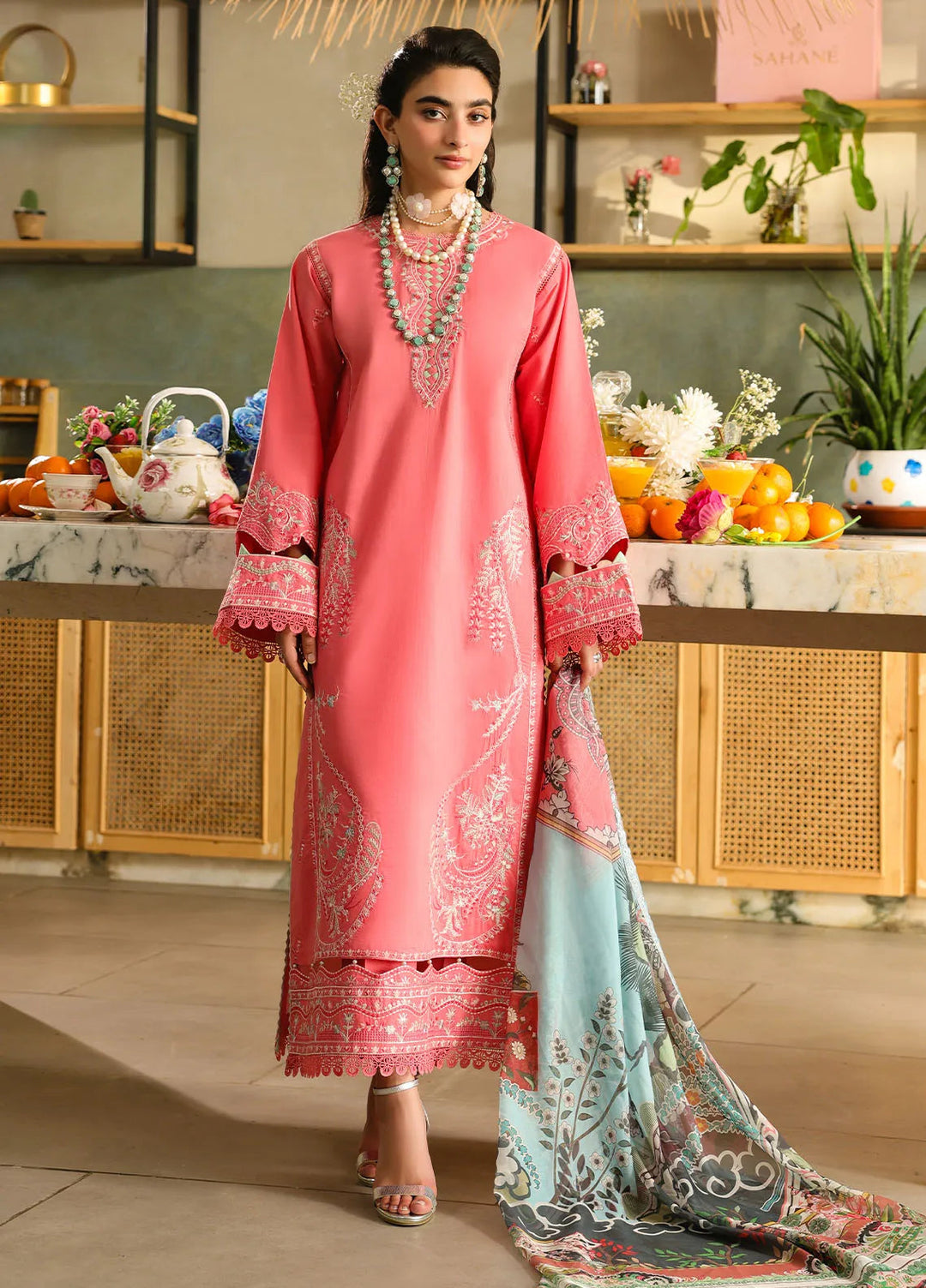 Sahane Embroidered Lawn Suits Unstitched 3 Piece SNE25IL CT-21006 Rosetta - Summer Collection