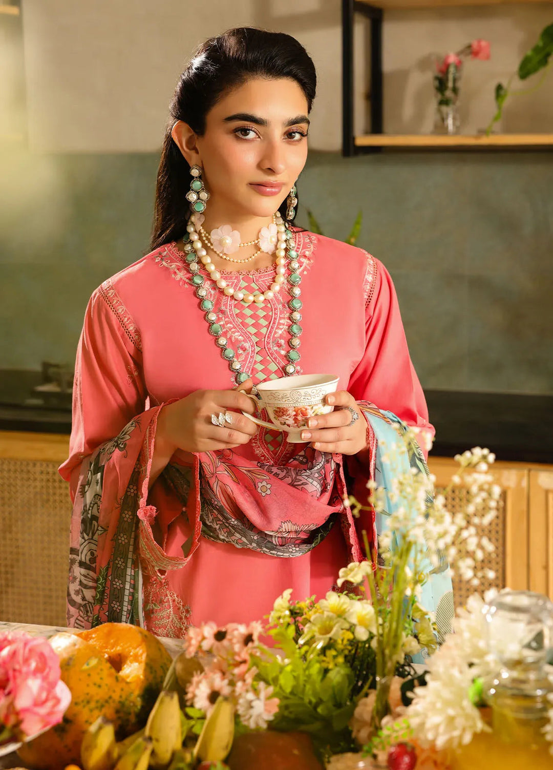 Sahane Embroidered Lawn Suits Unstitched 3 Piece SNE25IL CT-21006 Rosetta - Summer Collection