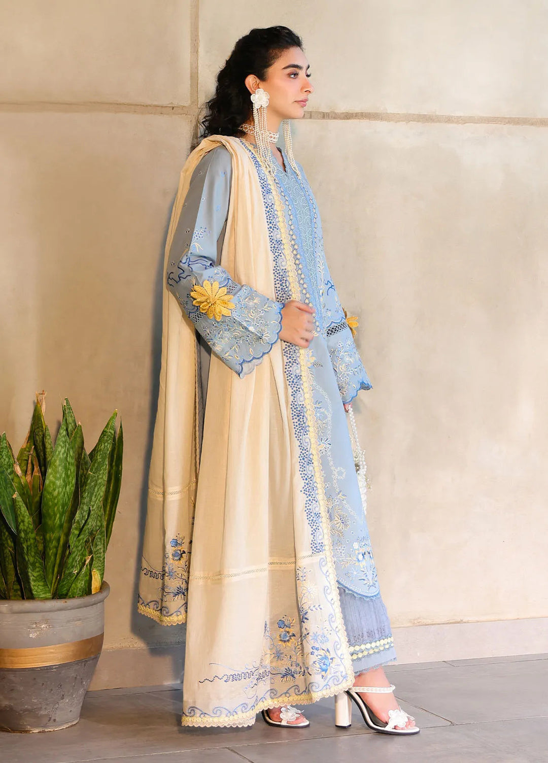Sahane Embroidered Lawn Suits Unstitched 3 Piece SNE25IL CT-21007 Luna - Summer Collection