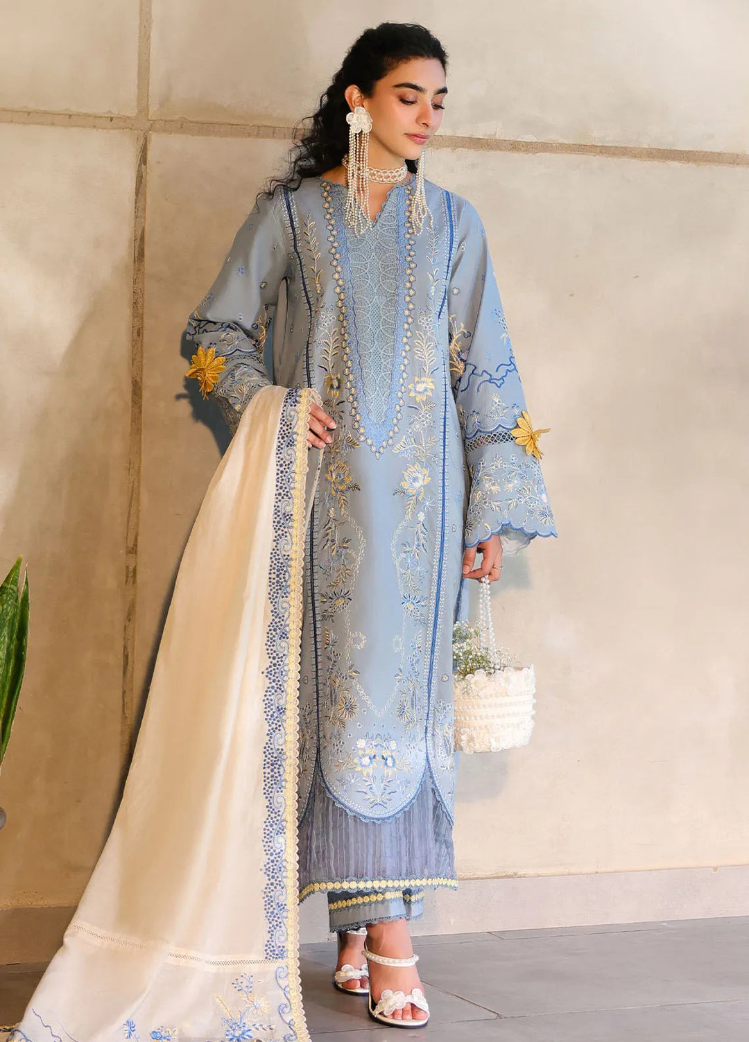 Sahane Embroidered Lawn Suits Unstitched 3 Piece SNE25IL CT-21007 Luna - Summer Collection