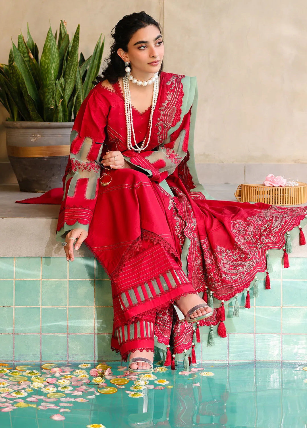 Sahane Embroidered Lawn Suits Unstitched 3 Piece SNE25IL CT-21008 Risate - Summer Collection