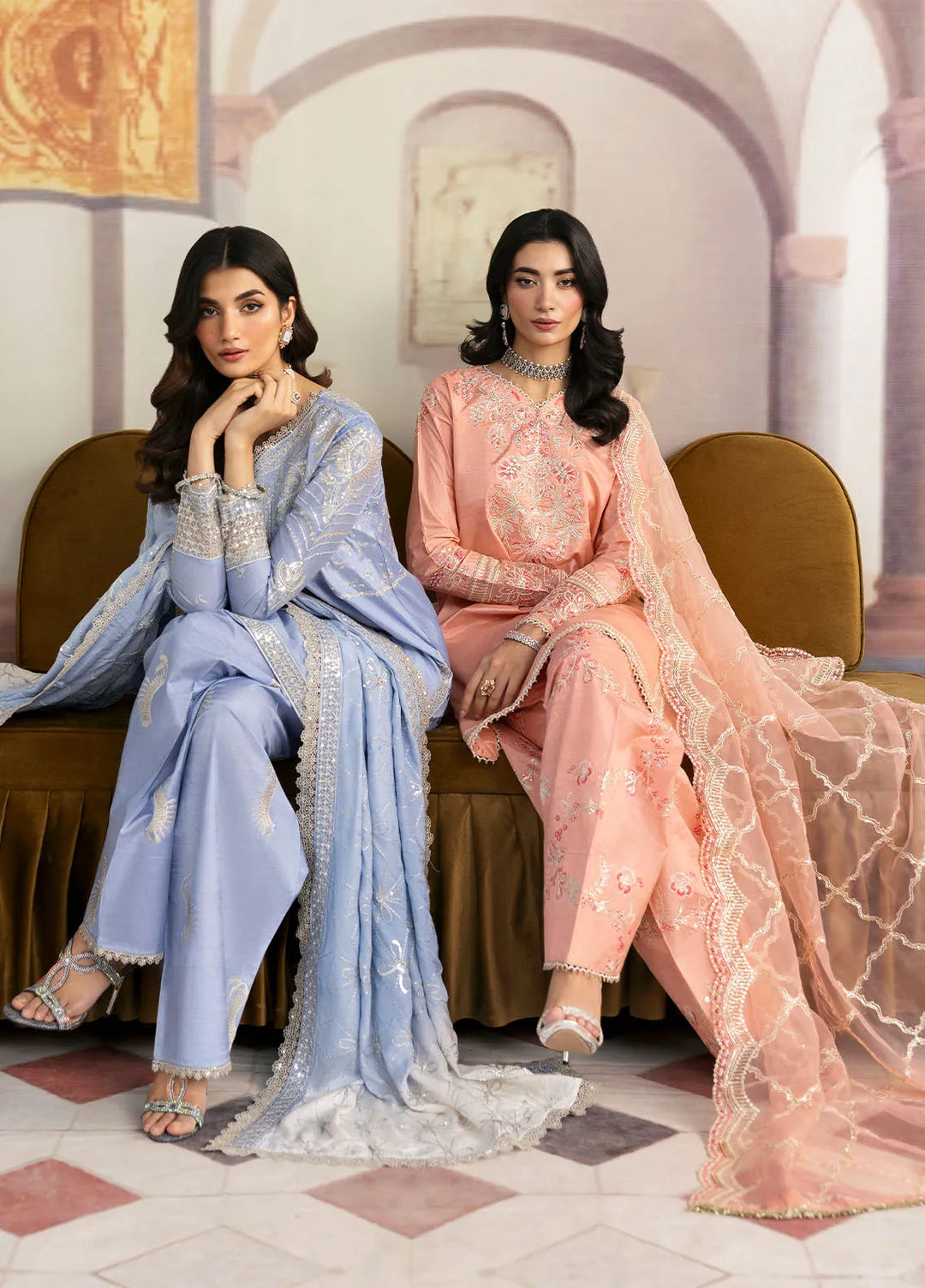 Sahane Embroidered Raw Silk Suits Unstitched 3 Piece SNE24TG TSG-05 Abyss - Festive Collection
