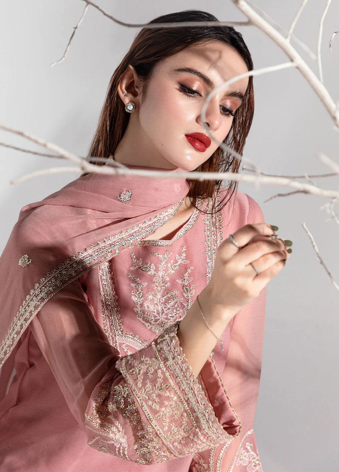 Sahane Pret Embroidered Chiffon 3 Piece Suit ME-02 Clio