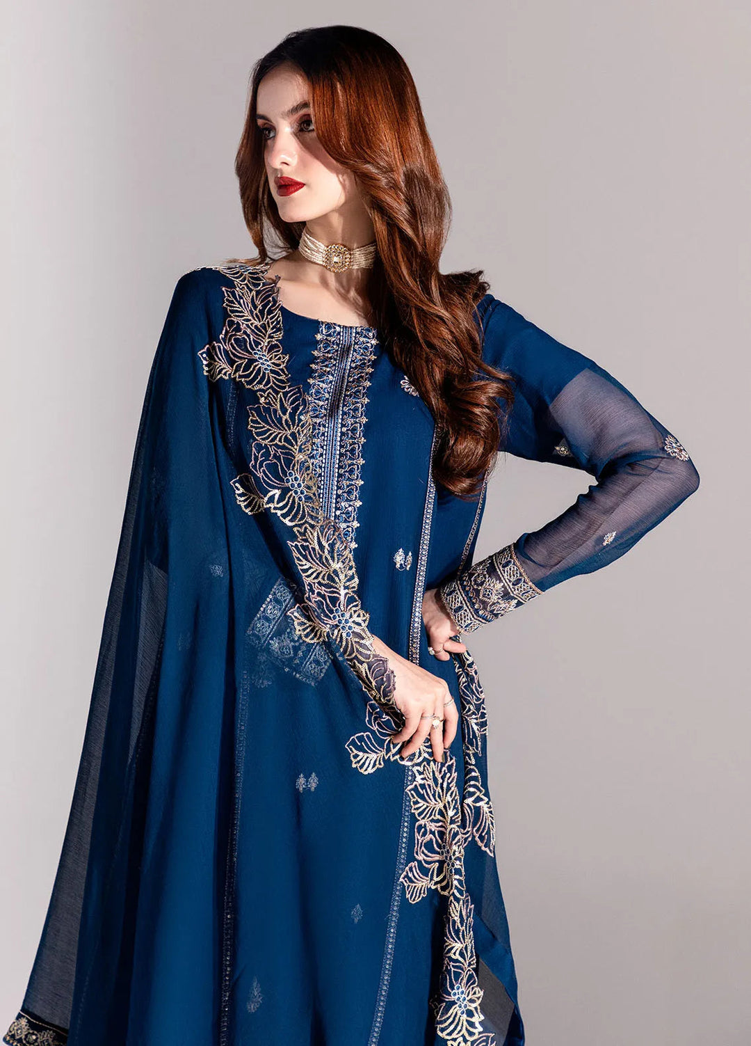 Sahane Pret Embroidered Chiffon 3 Piece Suit ME-03 Myrto