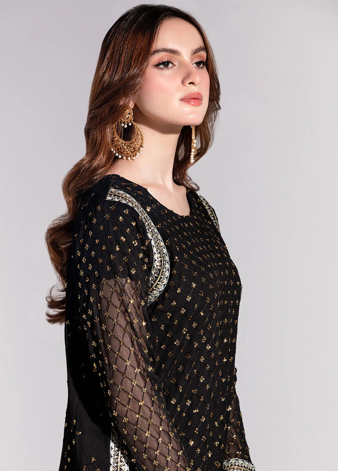 Sahane Pret Embroidered Chiffon 3 Piece Suit ME-04 Nyx