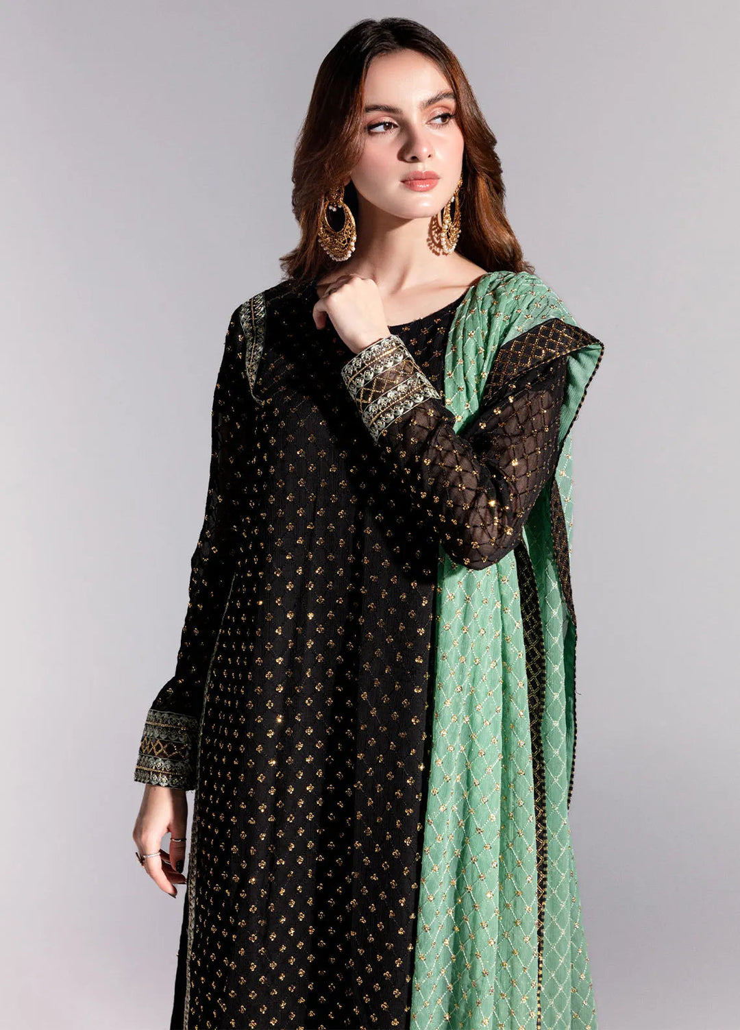 Sahane Pret Embroidered Chiffon 3 Piece Suit ME-04 Nyx