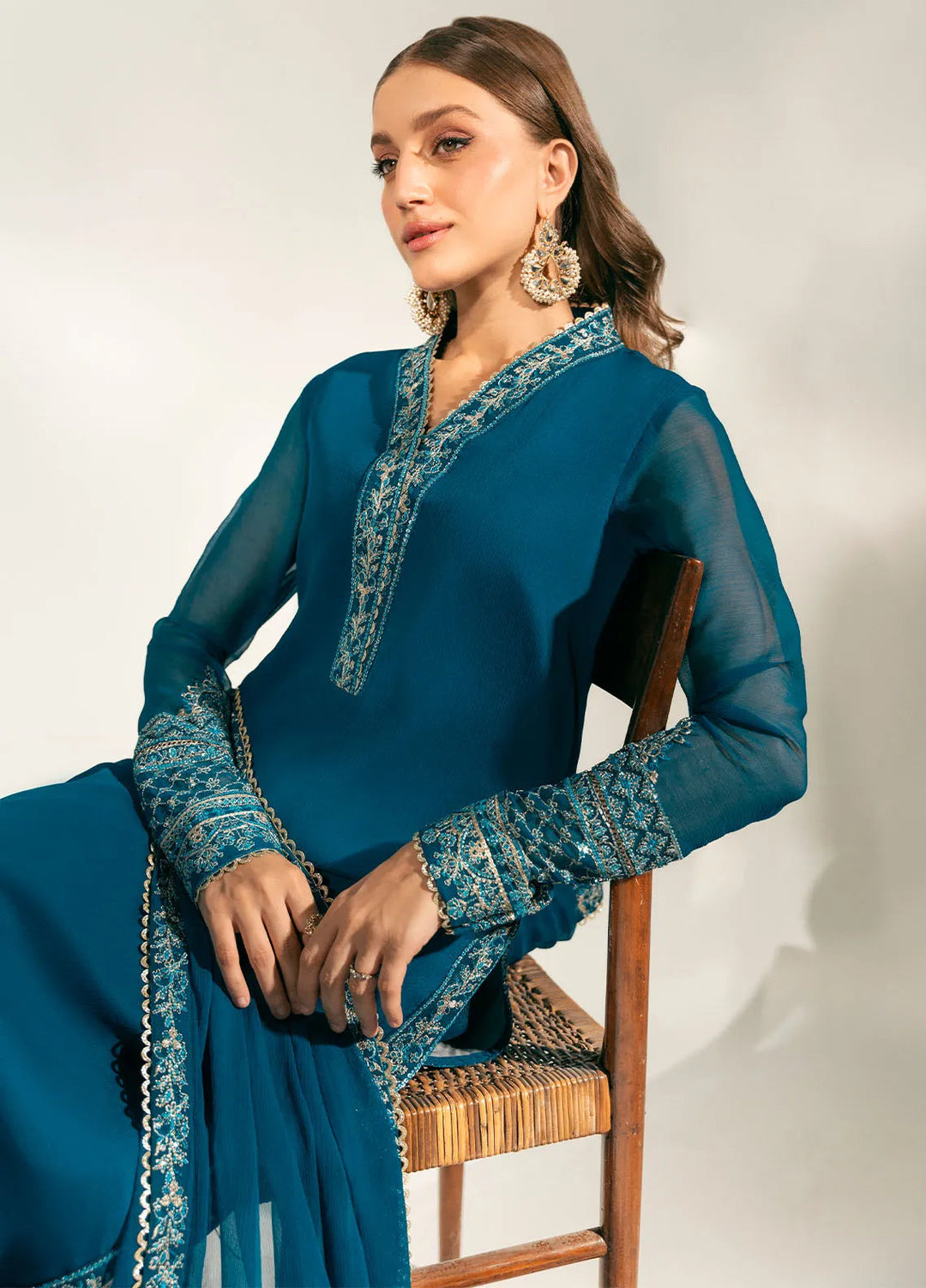 Sahane Pret Embroidered Chiffon 3 Piece Suit ME 24003 Ferisha