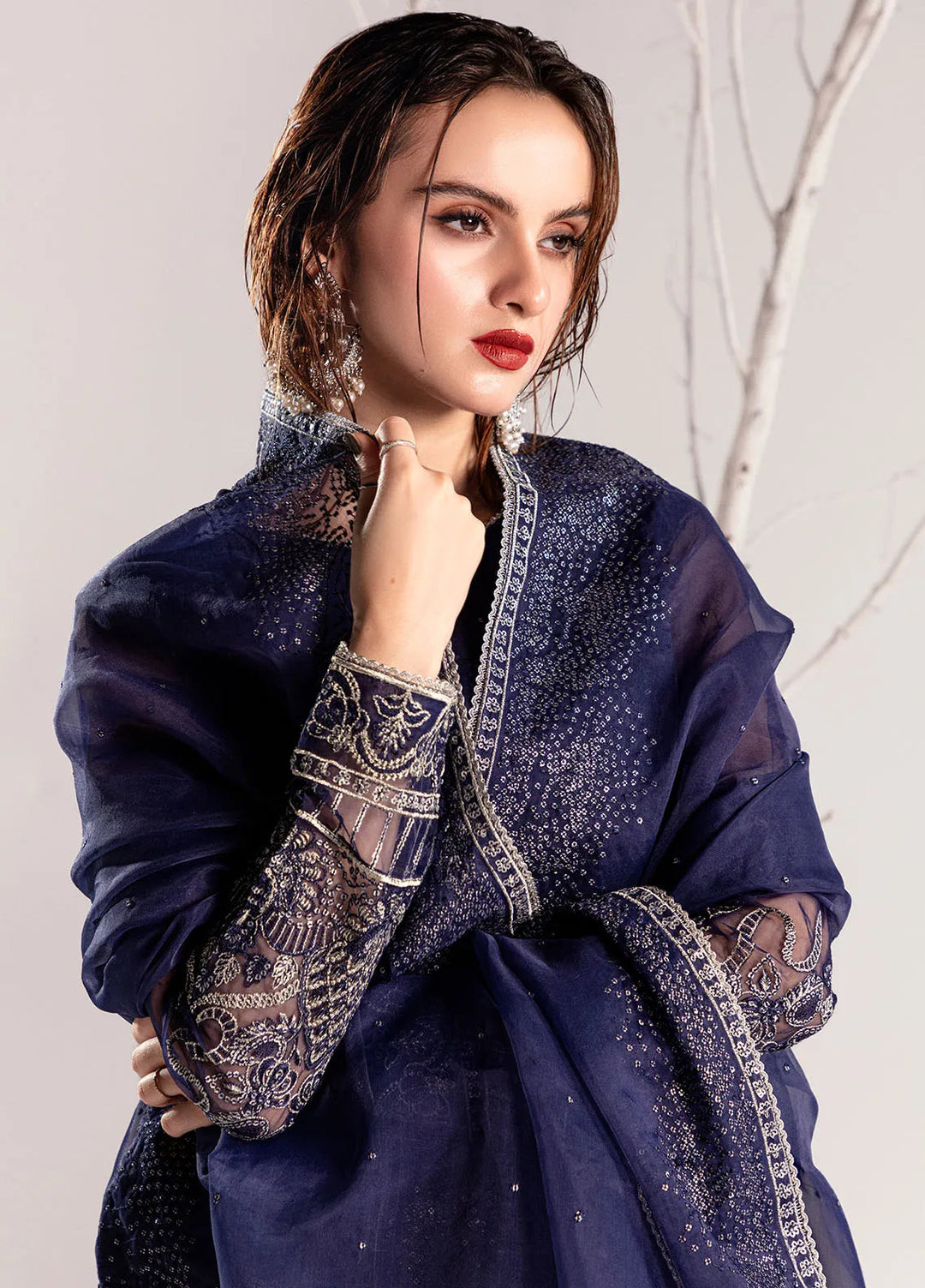 Sahane Pret Embroidered Organza 3 Piece Suit ME-06 Elektra