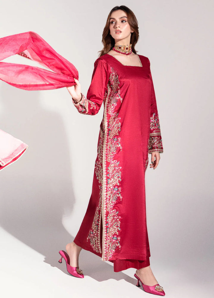 Sahane Pret Embroidered Raw Silk 3 Piece Suit ME-05 Eris