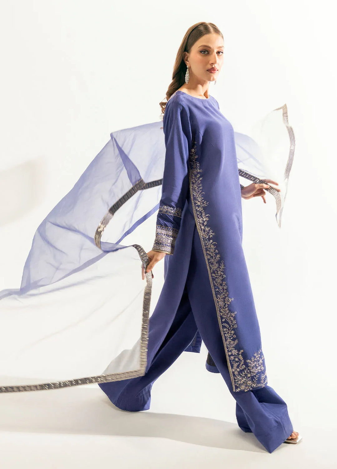 Sahane Pret Embroidered Raw Silk 3 Piece Suit ME 24006 Aksel