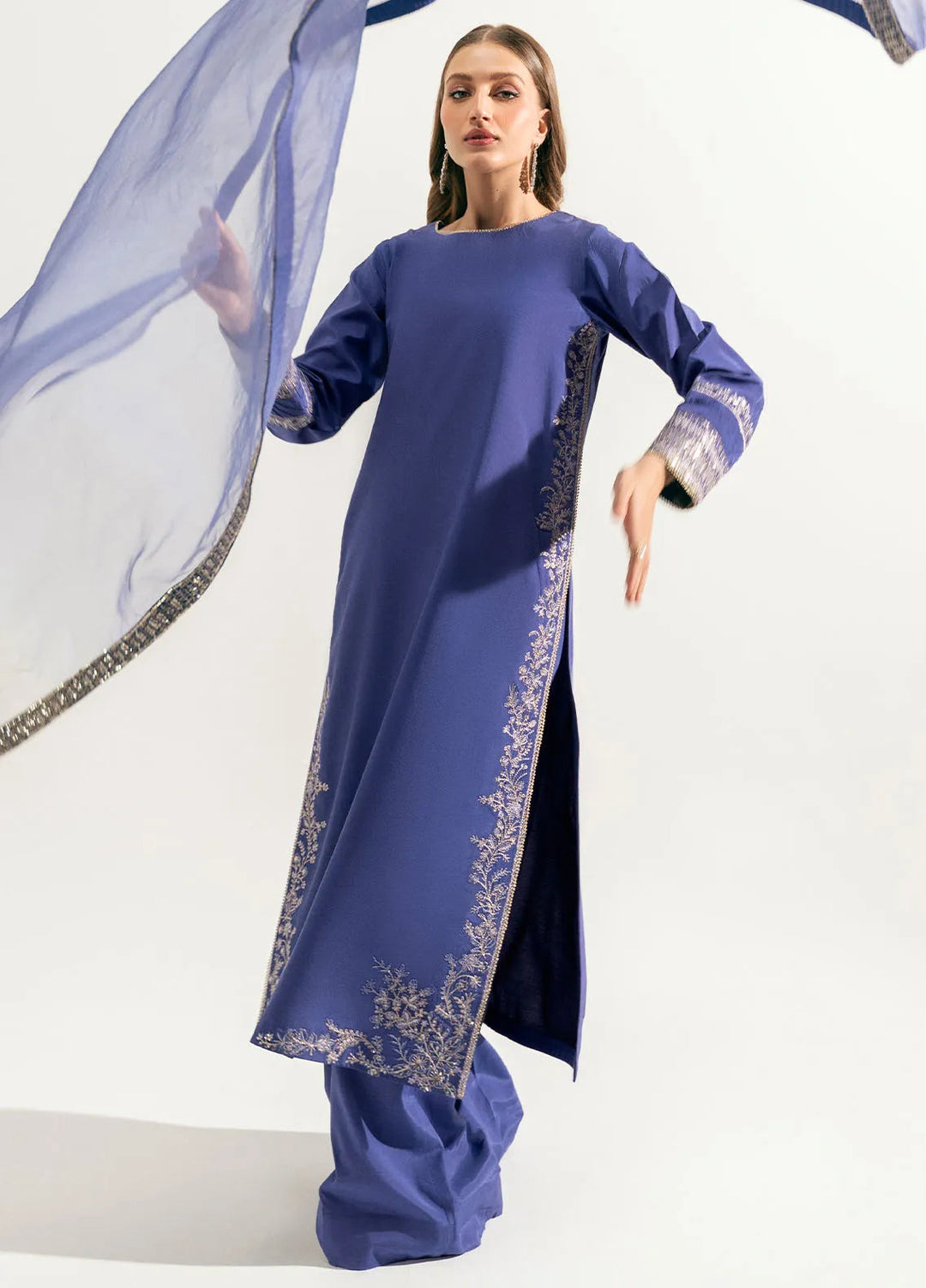 Sahane Pret Embroidered Raw Silk 3 Piece Suit ME 24006 Aksel