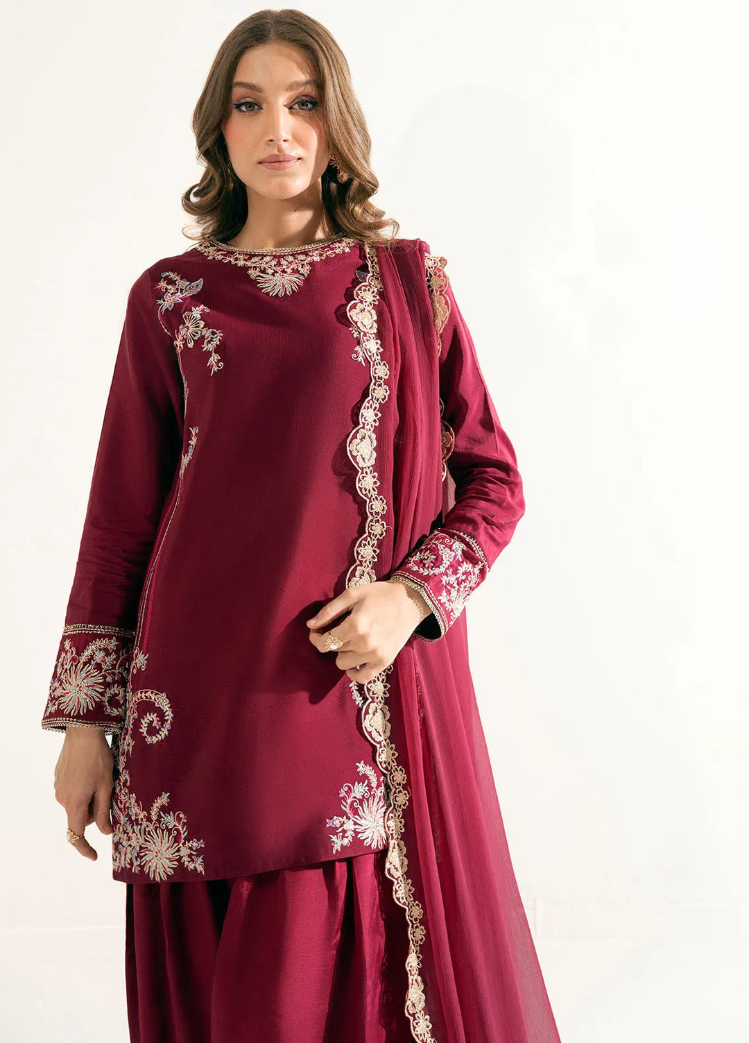 Sahane Pret Embroidered Raw Silk 3 Piece Suit ME 24008 Camilla