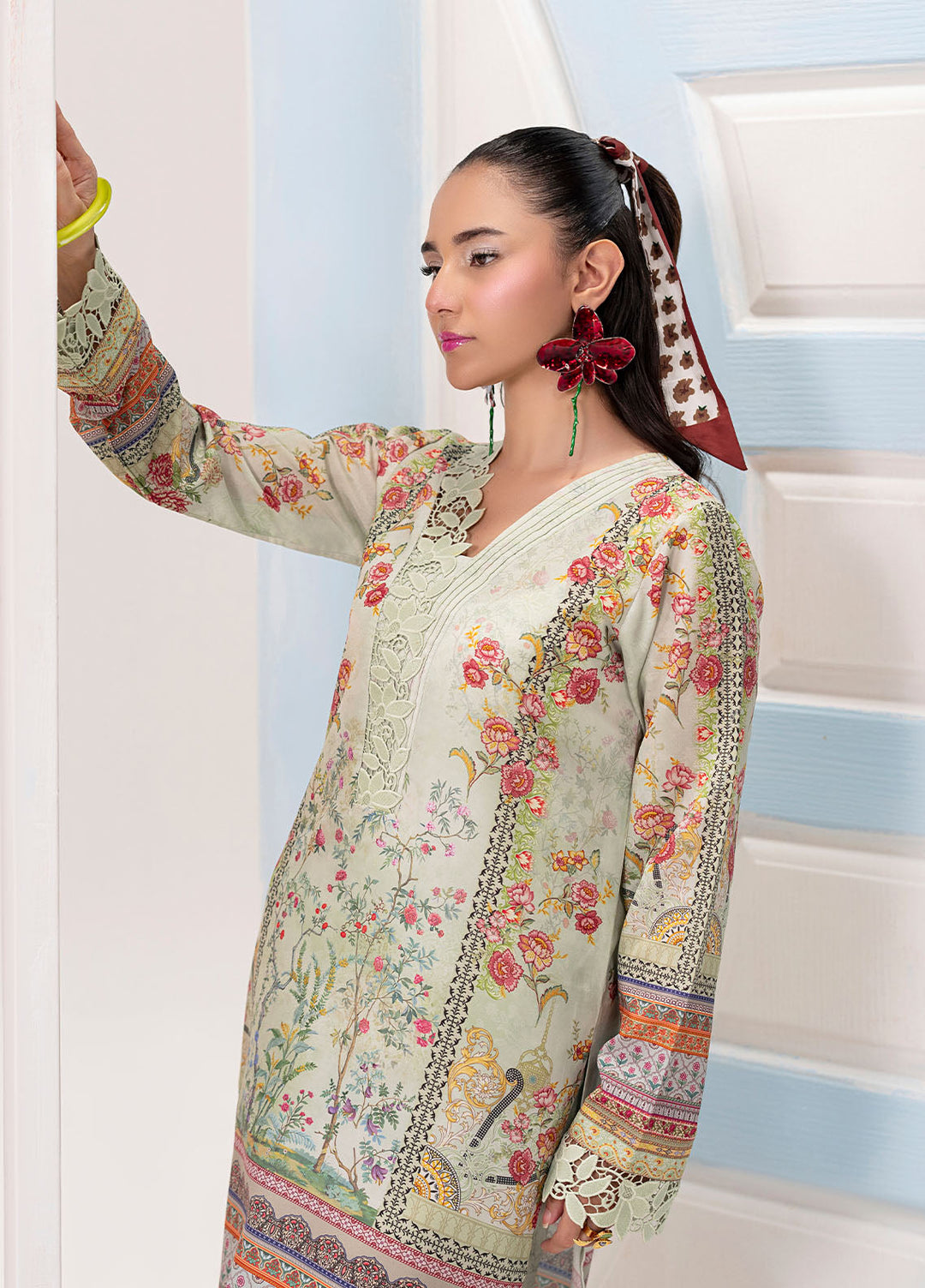 Sahane Pret Printed Poly Lawn 2 Piece Suit ME26006 Matcha