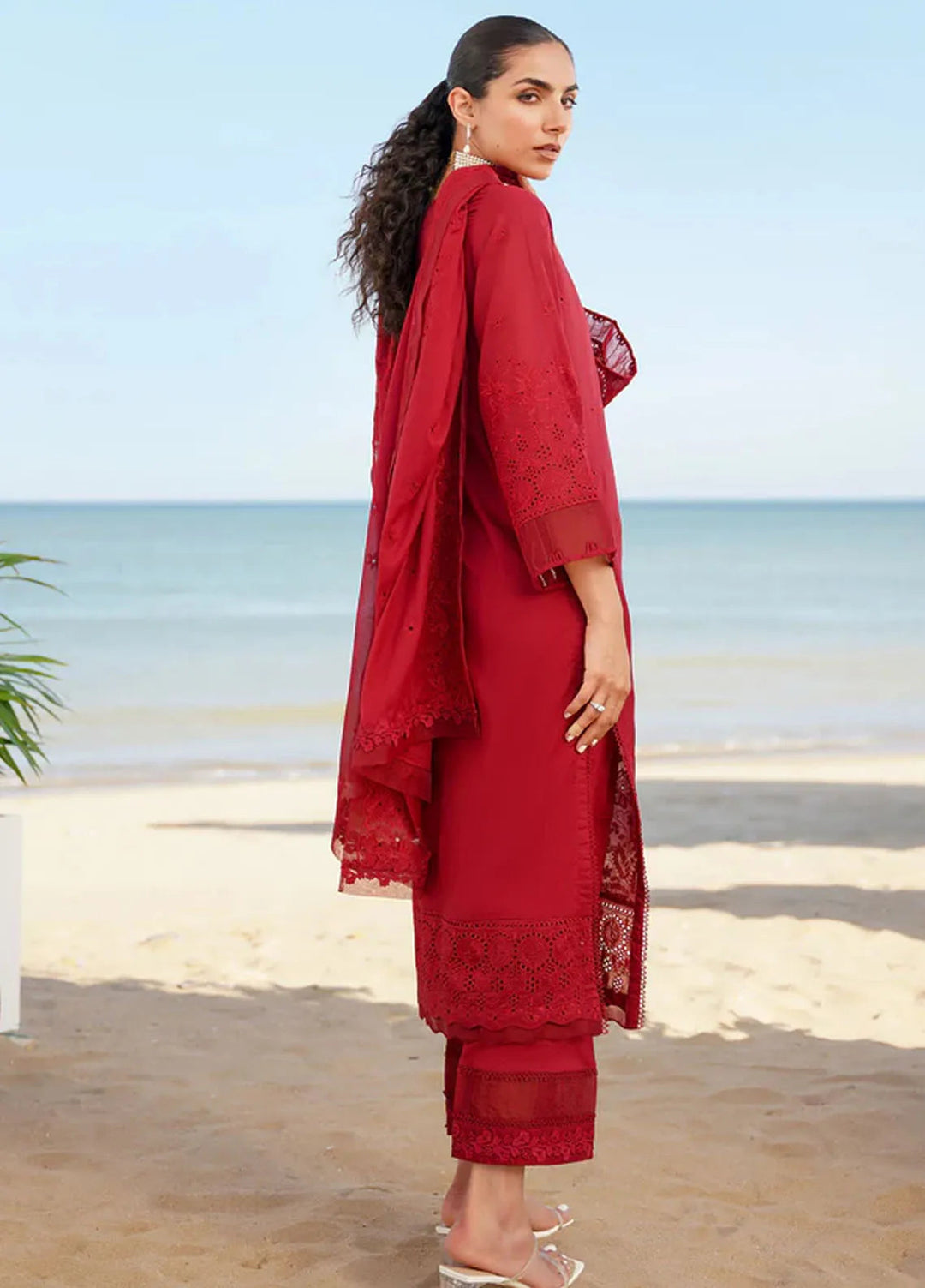 Sahar Chikankari Lawn Suit Unstitched 3 Piece SHR24C D-01 - Summer Collection