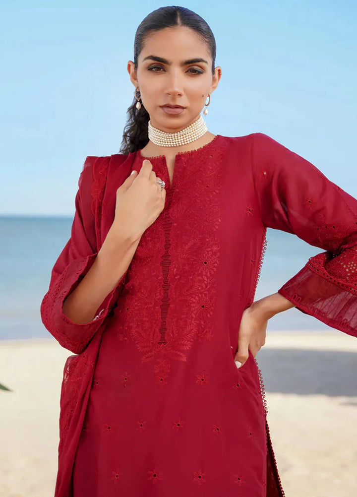 Sahar Chikankari Lawn Suit Unstitched 3 Piece SHR24C D-01 - Summer Collection