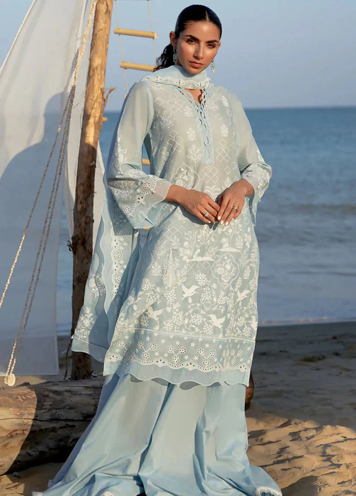 Sahar Chikankari Lawn Suit Unstitched 3 Piece SHR24C D-03 - Summer Collection
