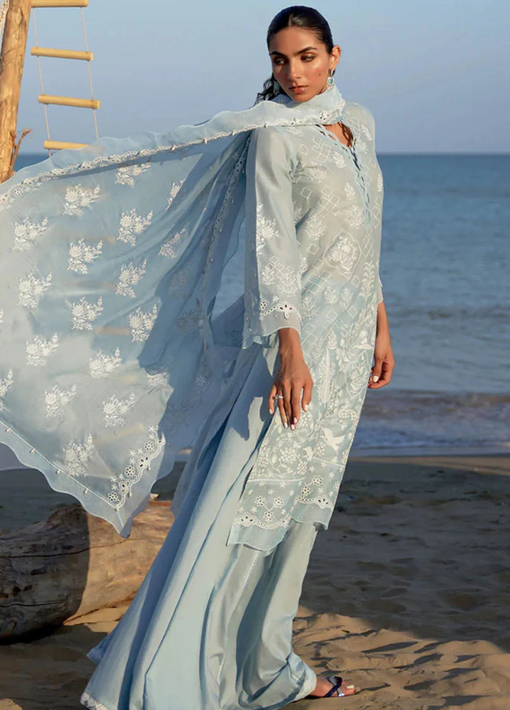 Sahar Chikankari Lawn Suit Unstitched 3 Piece SHR24C D-03 - Summer Collection