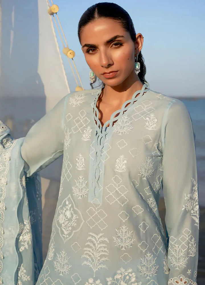 Sahar Chikankari Lawn Suit Unstitched 3 Piece SHR24C D-03 - Summer Collection
