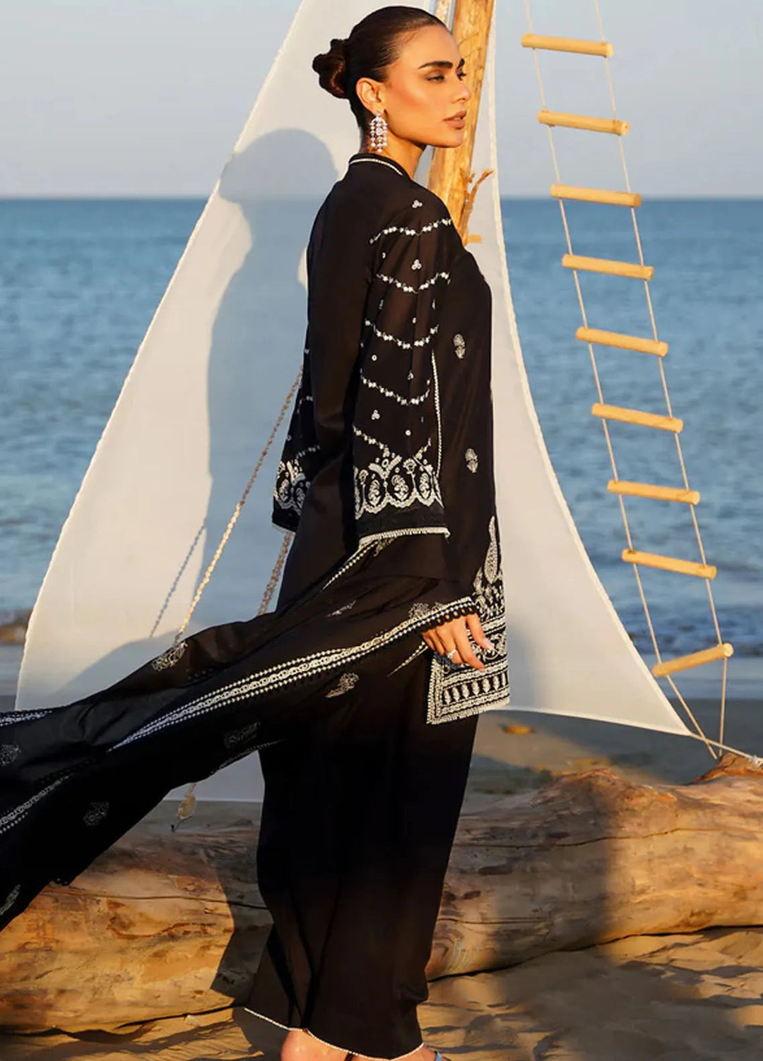 Sahar Chikankari Lawn Suit Unstitched 3 Piece SHR24C D-04 - Summer Collection