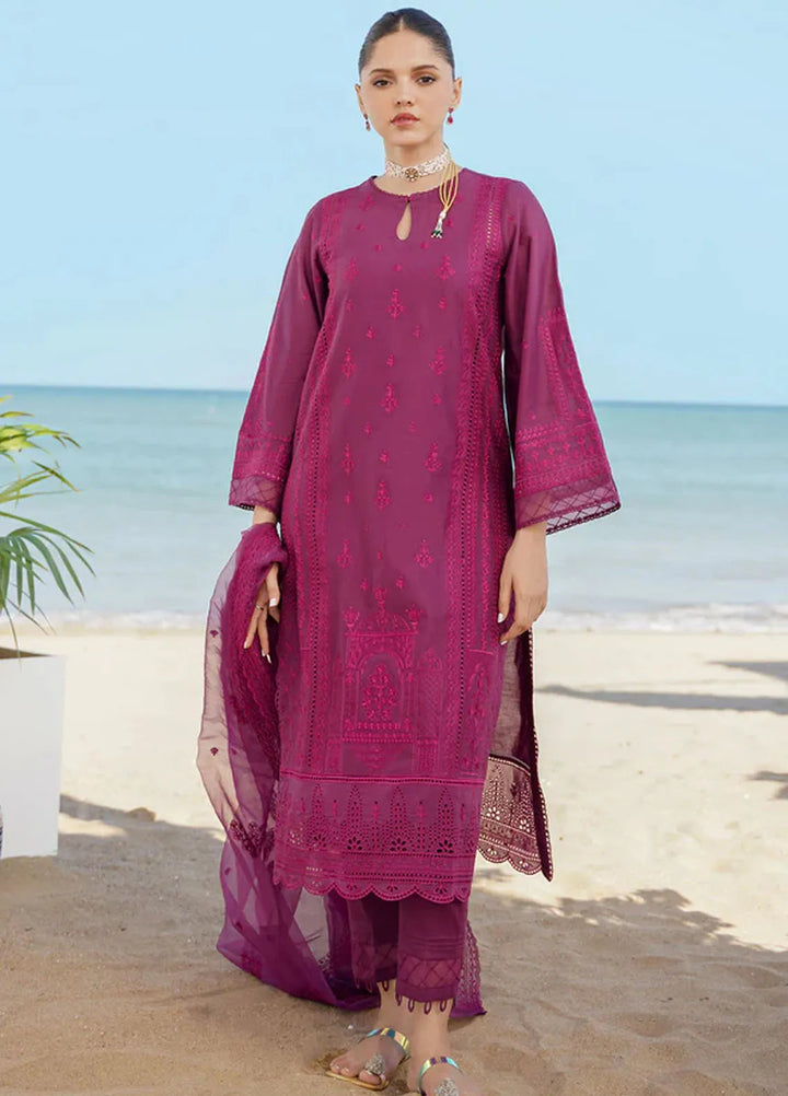 Sahar Chikankari Lawn Suit Unstitched 3 Piece SHR24C D-05 - Summer Collection