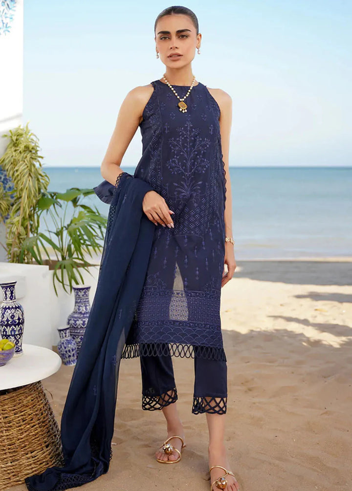 Sahar Chikankari Lawn Suit Unstitched 3 Piece SHR24C D-07 - Summer Collection