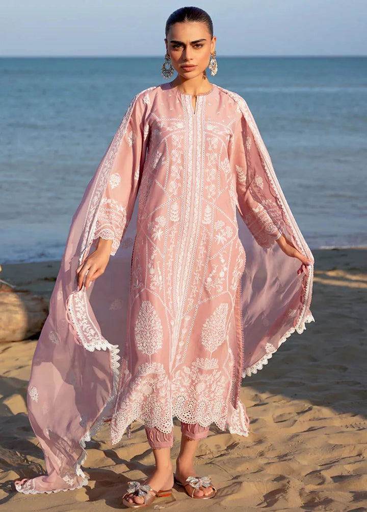 Sahar Chikankari Lawn Suit Unstitched 3 Piece SHR24C D-08 - Summer Collection