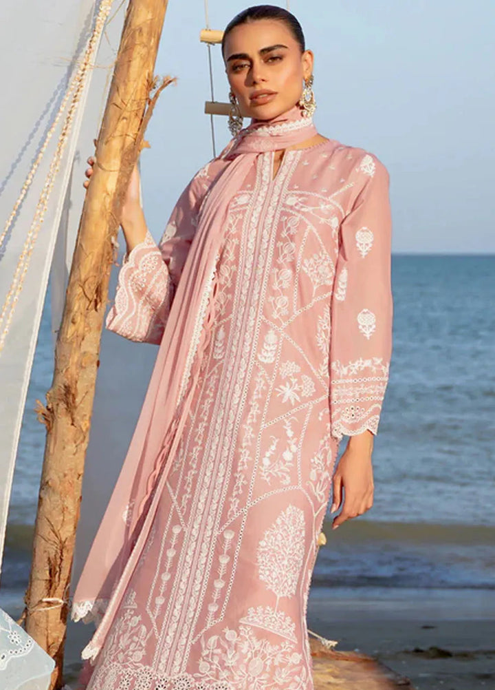 Sahar Chikankari Lawn Suit Unstitched 3 Piece SHR24C D-08 - Summer Collection