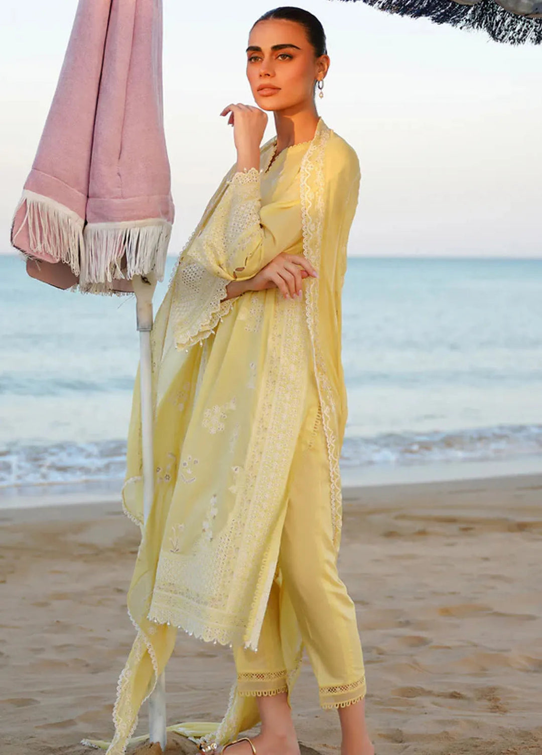 Sahar Chikankari Lawn Suit Unstitched 3 Piece SHR24C D-09 - Summer Collection