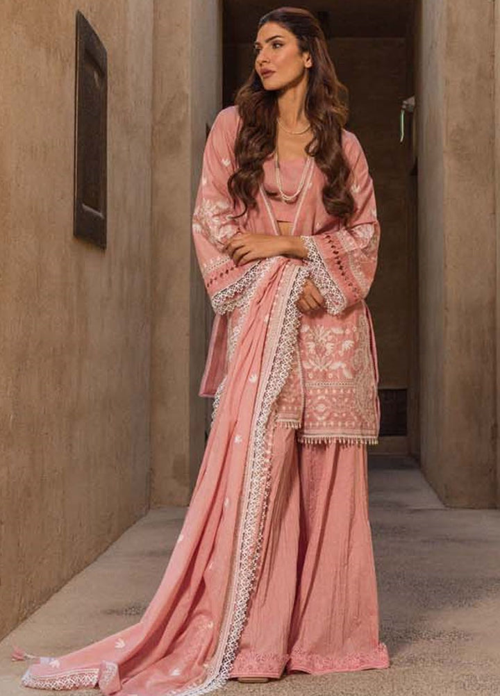 Sahar Chikankari Lawn Suit Unstitched 3 Piece SHR24LS S24-CK-L1-02 - Spring Summer Collection