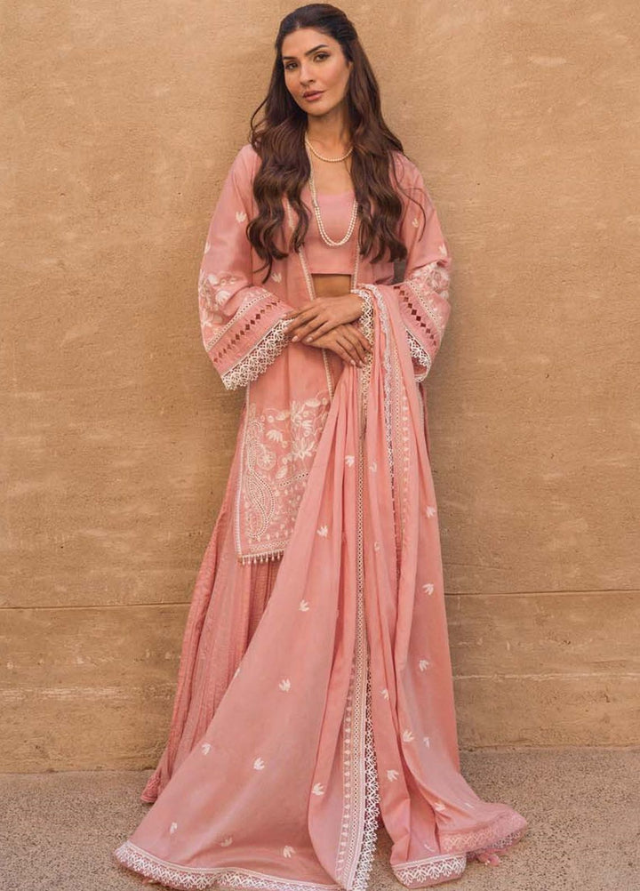 Sahar Chikankari Lawn Suit Unstitched 3 Piece SHR24LS S24-CK-L1-02 - Spring Summer Collection