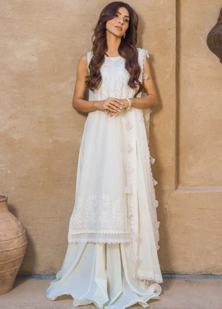 Sahar Chikankari Lawn Suit Unstitched 3 Piece SHR24LS S24-CK-L1-03 - Spring Summer Collection