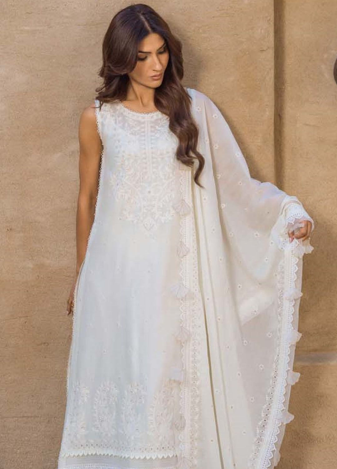 Sahar Chikankari Lawn Suit Unstitched 3 Piece SHR24LS S24-CK-L1-03 - Spring Summer Collection