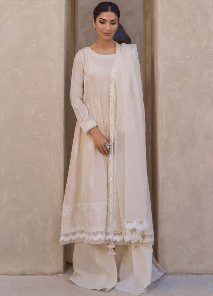 Sahar Chikankari Lawn Suit Unstitched 3 Piece SHR24LS S24-CK-L1-05 - Spring Summer Collection