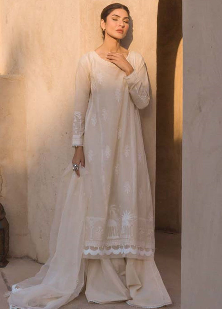 Sahar Chikankari Lawn Suit Unstitched 3 Piece SHR24LS S24-CK-L1-05 - Spring Summer Collection