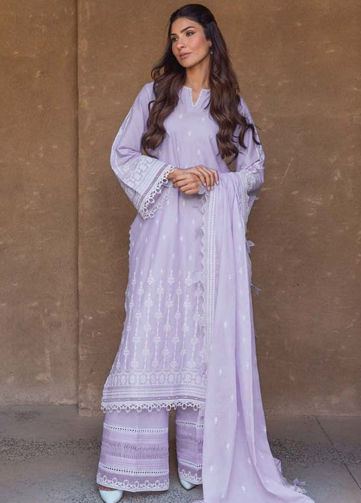 Sahar Chikankari Lawn Suit Unstitched 3 Piece SHR24LS S24-CK-L1-07 - Spring Summer Collection