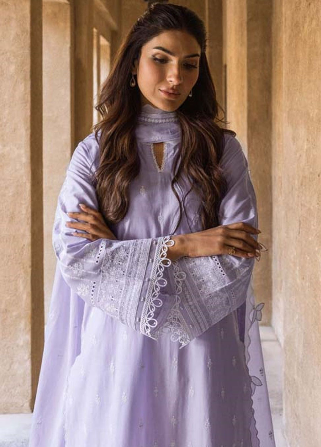 Sahar Chikankari Lawn Suit Unstitched 3 Piece SHR24LS S24-CK-L1-07 - Spring Summer Collection