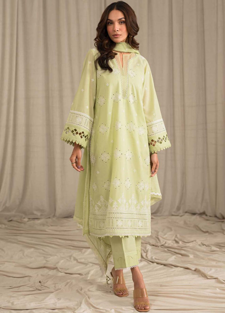 Sahar Chikankari Lawn Suit Unstitched 3 Piece SHR24LS S24-CK-L1-08 - Spring Summer Collection